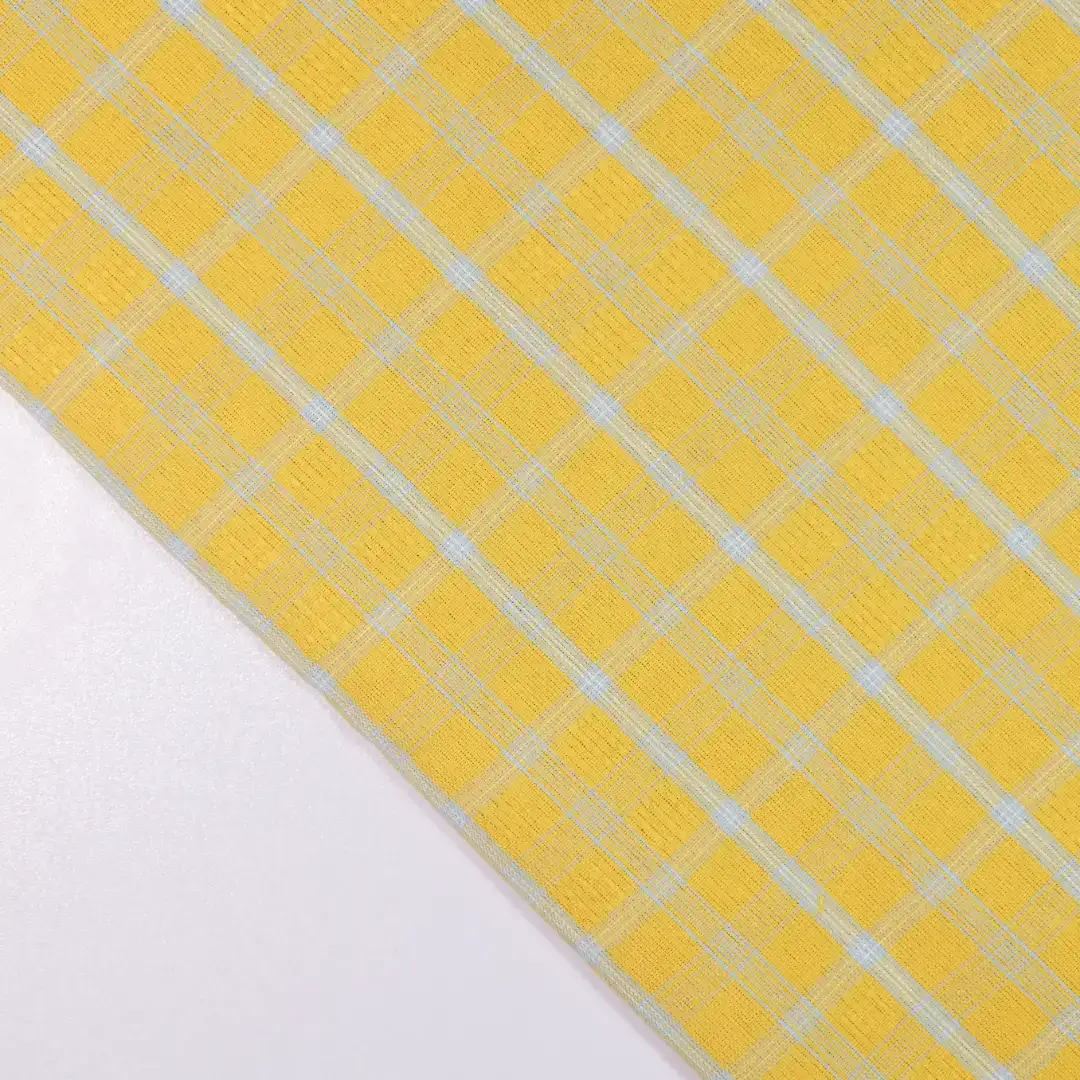 China Fabric for Shirt,Skirt Yarn Dyed Check Woven Blended Fabric Synthetic Silk Cotton yellow color buy from China wholesaler bulk order at wholesale price free worldwide shipping Alibaba