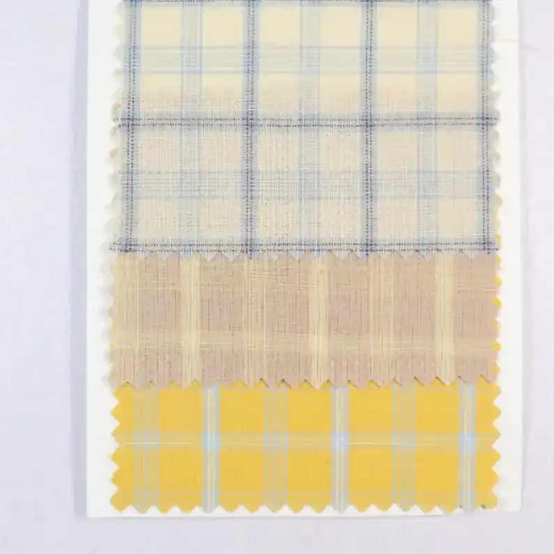 China Fabric for Shirt,Skirt Yarn Dyed Check Woven Blended Fabric Synthetic Silk Cotton yellow color buy from China wholesaler bulk order at wholesale price free worldwide shipping Alibaba