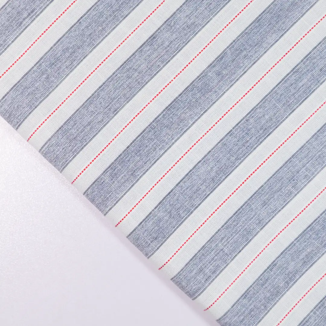 China Fabric for Shirt,Skirt,Cropped V-Neck Shirt Yarn Dyed Stripe Woven Blended Fabric Cotton Linen BLUE color buy from China wholesaler bulk order at wholesale price free worldwide shipping Alibaba