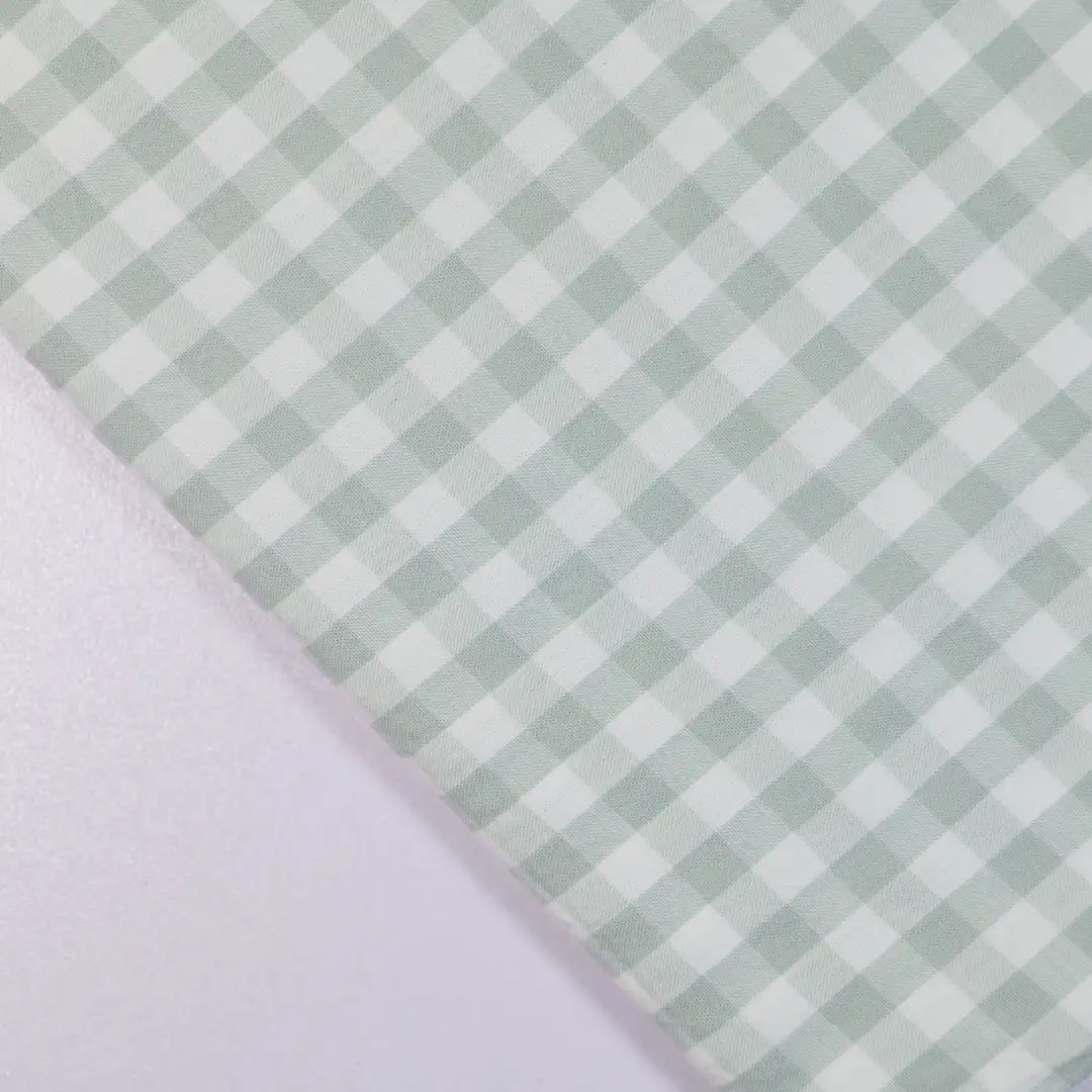 China Fabric for Shirt,Backless Beach Dress,Strap Midi Dress Yarn Dyed Check Woven Blended Fabric Cotton Spandex cyan color buy from China wholesaler bulk order at wholesale price free worldwide shipping Alibaba