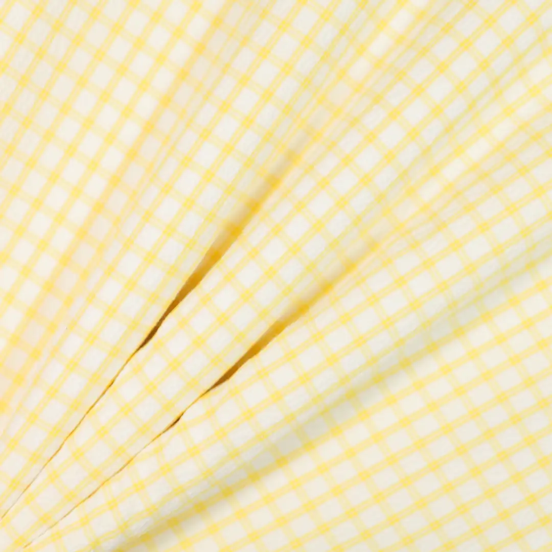 China Fabric for Skirt Yarn Dyed Check Woven Blended Fabric Polyester Cotton Spandex yellow color buy from China wholesaler bulk order at wholesale price free worldwide shipping Alibaba