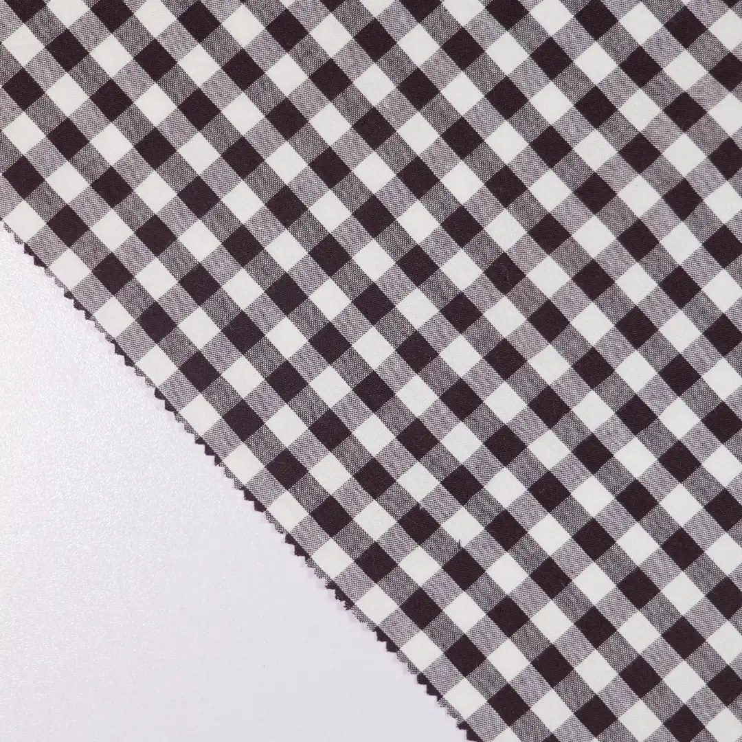 China Fabric for Shirt,Skirt,Backless Beach Dress Yarn Dyed Check Woven Blended Fabric Cotton Spandex black color buy from China wholesaler bulk order at wholesale price free worldwide shipping Alibaba