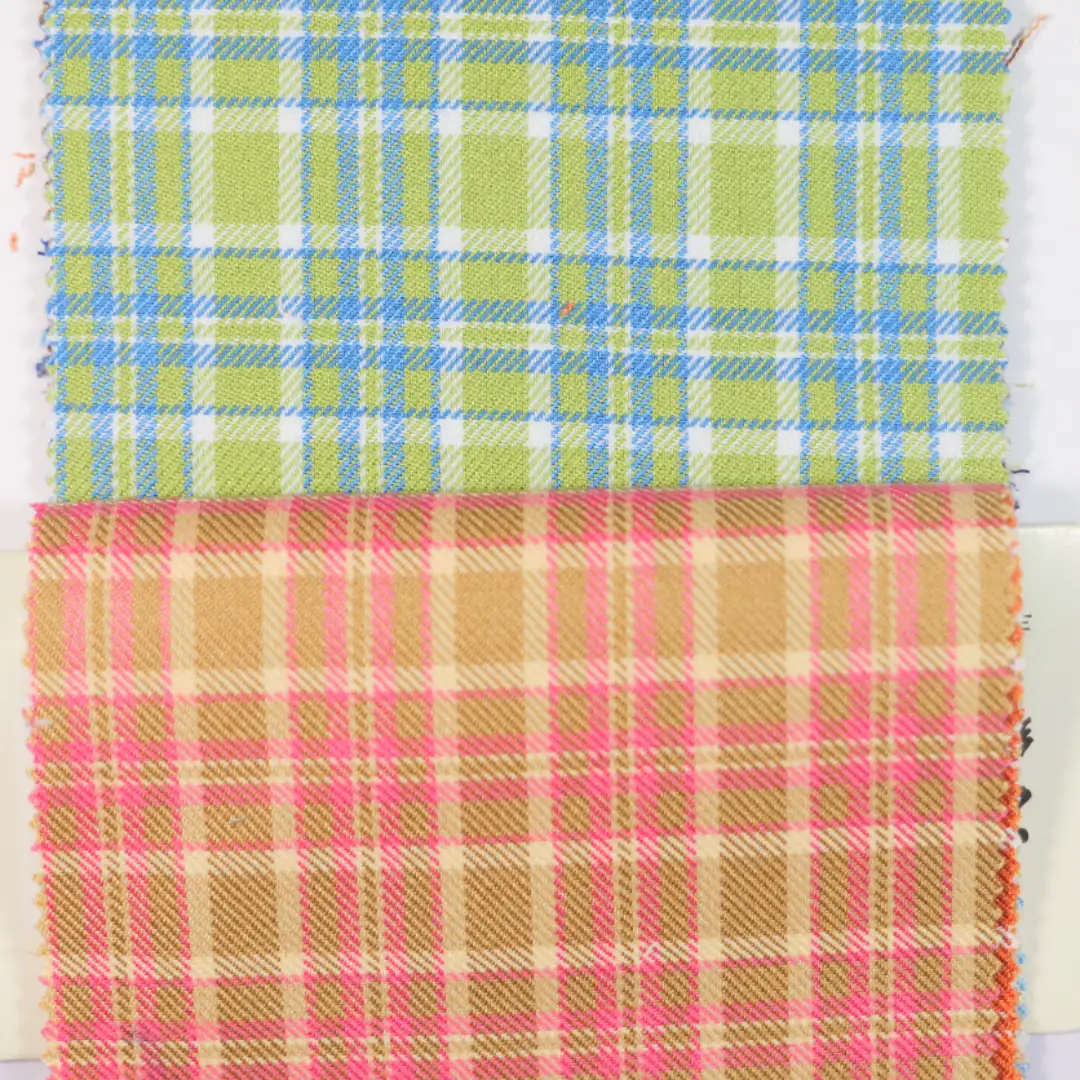 China Fabric for Backless Beach Dress,Ruffle Shirt Dress,Strap Midi Dress Yarn Dyed Check Woven Blended Fabric Polyester Rayon green color buy from China wholesaler bulk order at wholesale price free worldwide shipping Alibaba