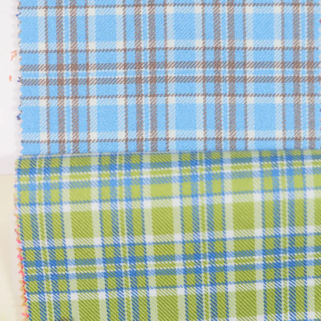 China Fabric for Backless Beach Dress,Ruffle Shirt Dress,Strap Midi Dress Yarn Dyed Check Woven Blended Fabric Polyester Rayon green color buy from China wholesaler bulk order at wholesale price free worldwide shipping Alibaba