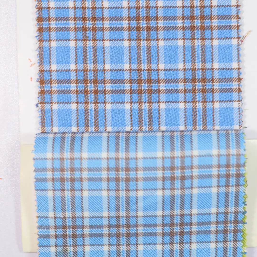 China Fabric for Backless Beach Dress,Ruffle Shirt Dress,Strap Midi Dress Yarn Dyed Check Woven Blended Fabric Polyester Rayon green color buy from China wholesaler bulk order at wholesale price free worldwide shipping Alibaba