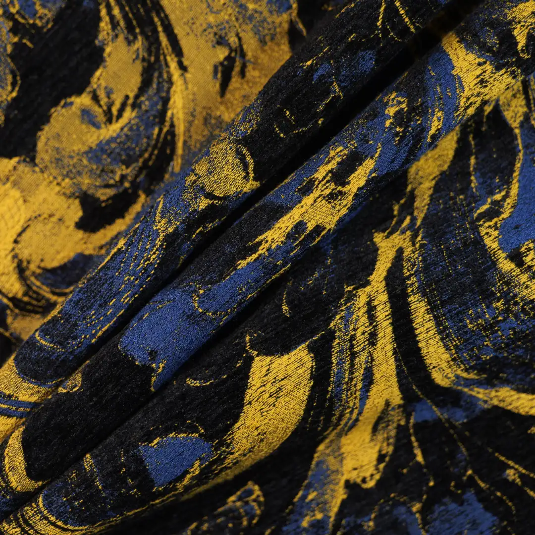 China Fabric for Jackets,Skirt,Trench Coat Jacquard Woven Blended Fabric Polyester Acrylic Nylon Wool Silk DARK BLUE color buy from China wholesaler bulk order at wholesale price free worldwide shipping Alibaba