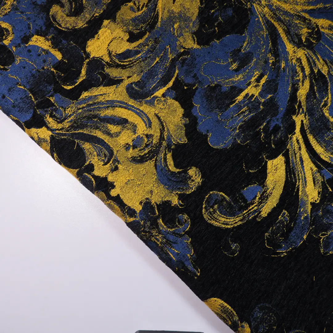 China Fabric for Jackets,Skirt,Trench Coat Jacquard Woven Blended Fabric Polyester Acrylic Nylon Wool Silk DARK BLUE color buy from China wholesaler bulk order at wholesale price free worldwide shipping Alibaba