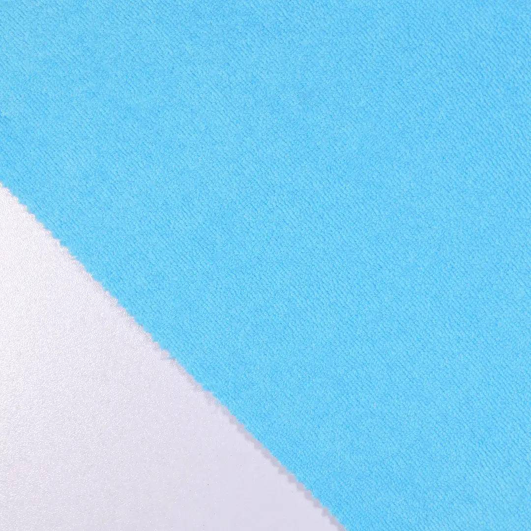 China Fabric for Loungewear Towel Fabric Knit Fabric Cotton Polyester blue color buy from China wholesaler bulk order at wholesale price free worldwide shipping Alibaba