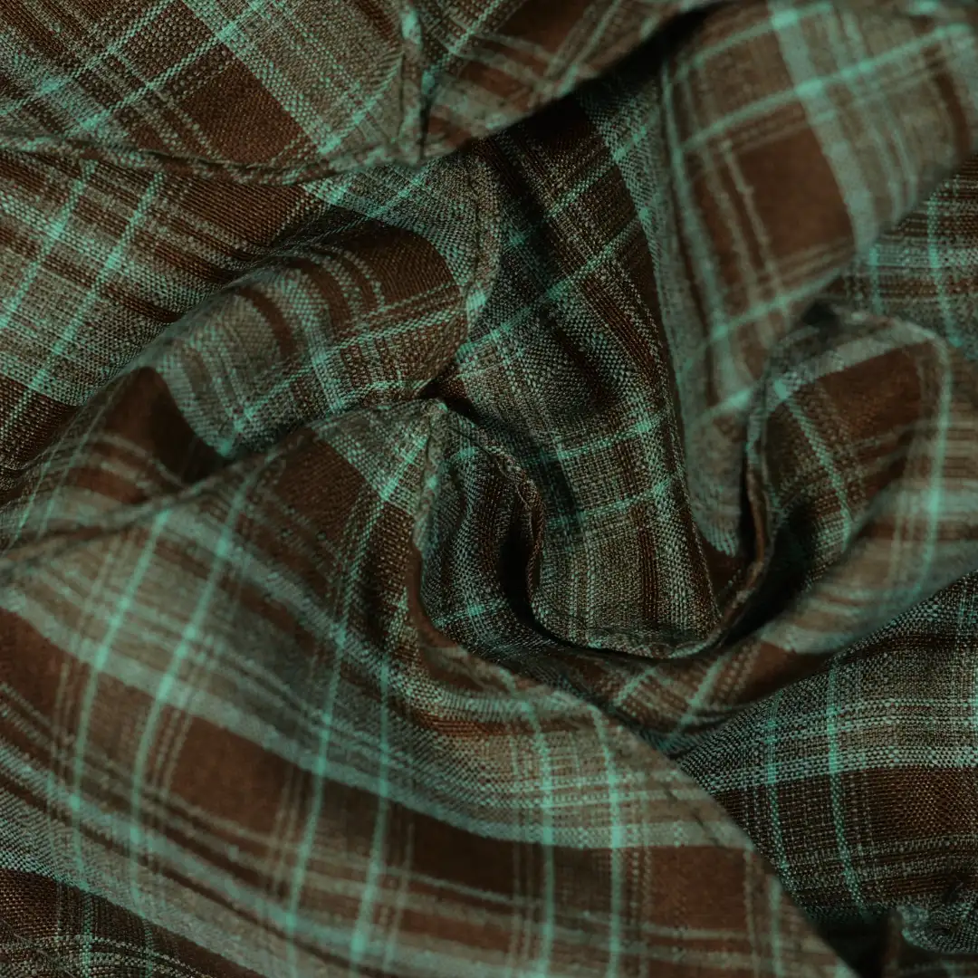 China Fabric for Blouse Yarn Dyed Check Synthetic Woven Fabric Polyester green color buy from China wholesaler bulk order at wholesale price free worldwide shipping Alibaba