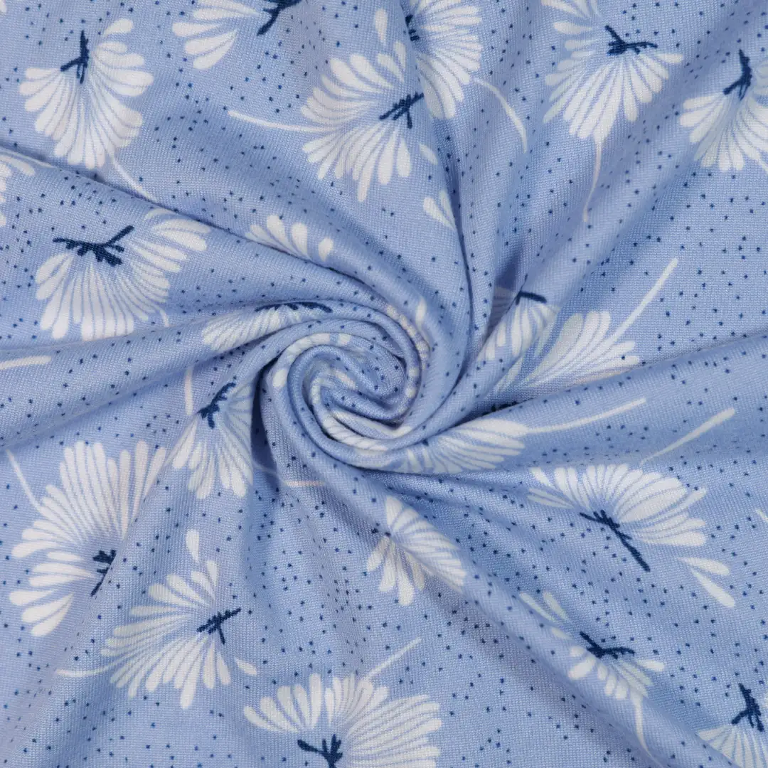 China Fabric for Loungewear Single Jersey Knit Fabric Polyester Spandex blue color buy from China wholesaler bulk order at wholesale price free worldwide shipping Alibaba
