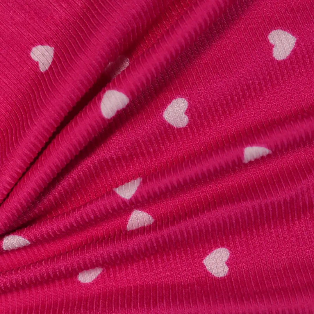 China Fabric for Loungewear Rib Knit Fabric Polyester Spandex rose-red color buy from China wholesaler bulk order at wholesale price free worldwide shipping Alibaba
