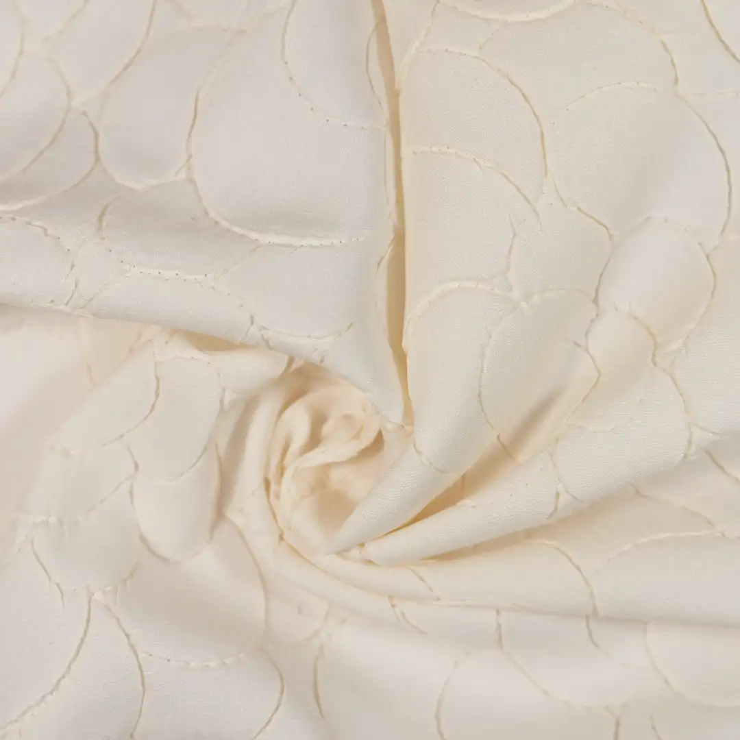 China Fabric for Skirt Schiffli Synthetic Woven Fabric Polyester Milky white color buy from China wholesaler bulk order at wholesale price free worldwide shipping Alibaba