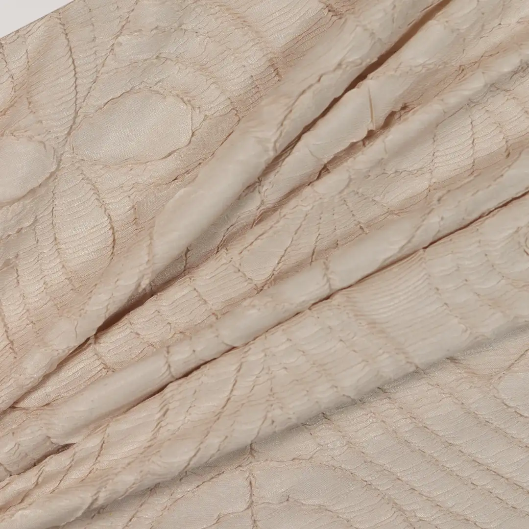 China Fabric for Skirt Schiffli Synthetic Woven Fabric Polyester Milky white color buy from China wholesaler bulk order at wholesale price free worldwide shipping Alibaba