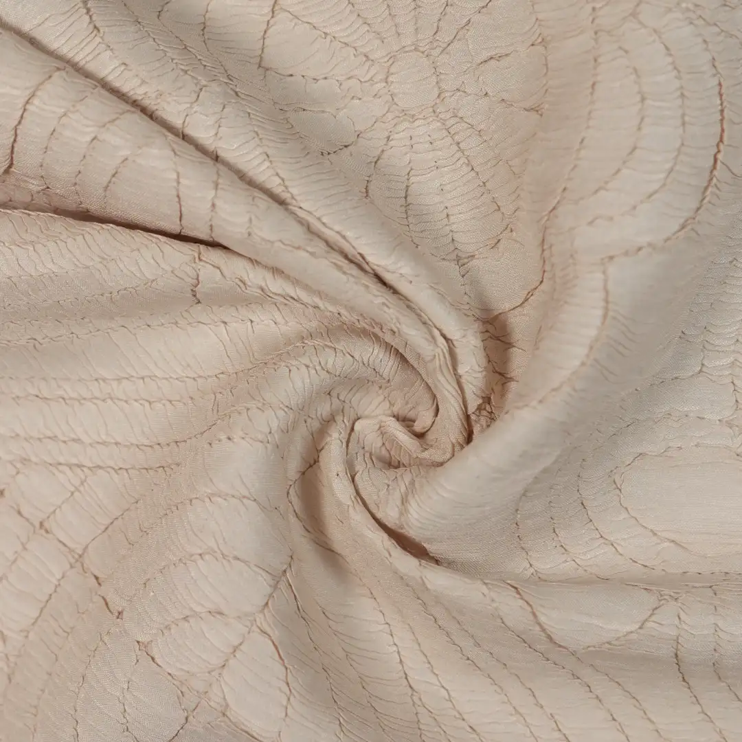 China Fabric for Skirt Schiffli Synthetic Woven Fabric Polyester Milky white color buy from China wholesaler bulk order at wholesale price free worldwide shipping Alibaba