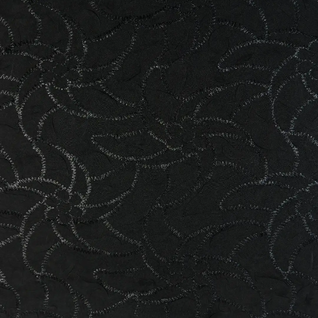 China Fabric for Skirt Schiffli Synthetic Woven Fabric Polyester black color buy from China wholesaler bulk order at wholesale price free worldwide shipping Alibaba