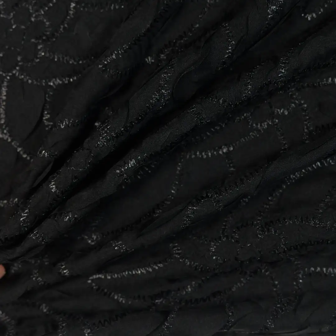 China Fabric for Skirt Schiffli Synthetic Woven Fabric Polyester black color buy from China wholesaler bulk order at wholesale price free worldwide shipping Alibaba