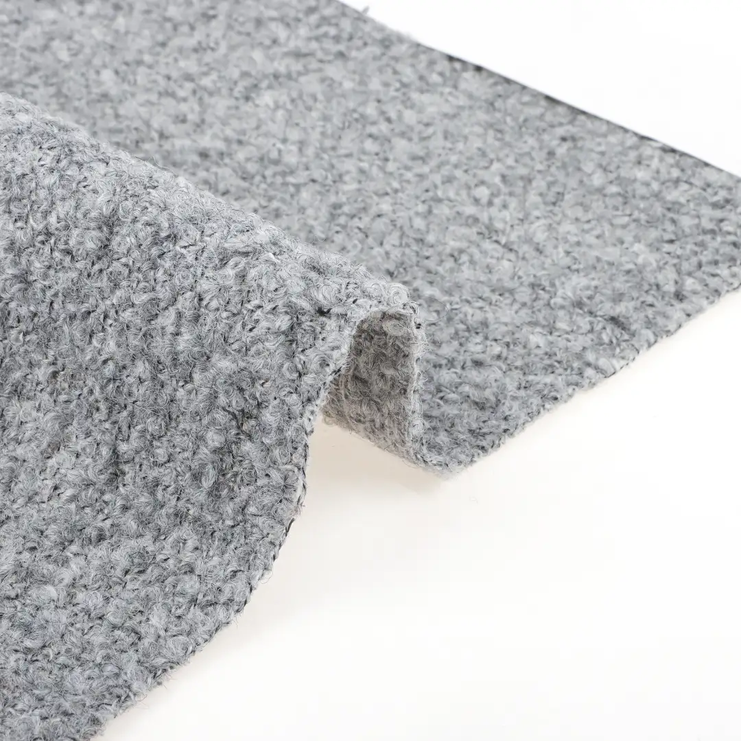 China Fabric for Jackets,Trench Coat,Overcoat Loop Pile Woolen Woolen Wool Polyester Gray color buy from China wholesaler bulk order at wholesale price free worldwide shipping Alibaba