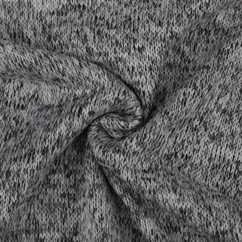 China Fabric for Loungewear,Sweatshirt,Hoodie Hacci Knit Fabric Polyester Grey Mélange color buy from China wholesaler bulk order at wholesale price free worldwide shipping Alibaba