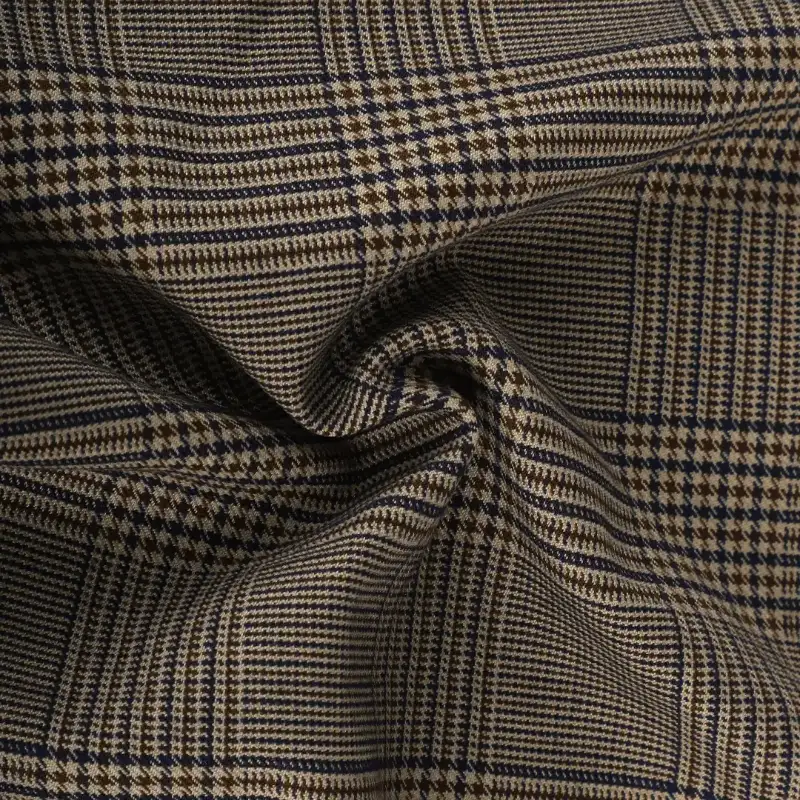 China Fabric for Blazer,Skirt,Suit Polyester Jacquard Synthetic Woven Fabric Polyester Rayon Spandex Brown/Navy/Cream color buy from China wholesaler bulk order at wholesale price free worldwide shipping Alibaba