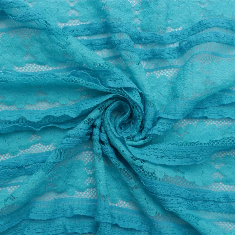 China Fabric for Shirt,Blouse,Skirt  Lace Knit Fabric Cotton Nylon Spandex blue color buy from China wholesaler bulk order at wholesale price free worldwide shipping Alibaba