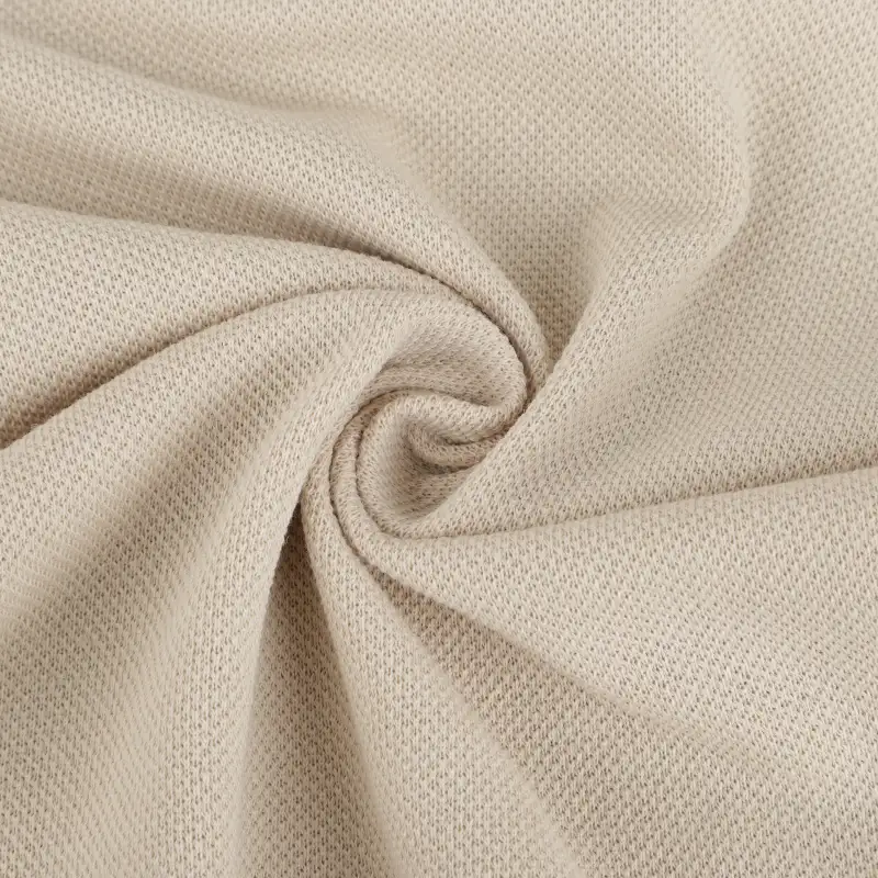 China Fabric for T-Shirt,Hoodie Pique Knit Fabric Cotton Polyester Beige color buy from China wholesaler bulk order at wholesale price free worldwide shipping Alibaba