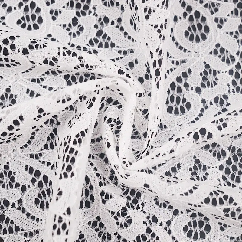 China Fabric for Shirt,T-Shirt,Blouse,Skirt,Skirt  Lace Knit Fabric Nylon Spandex white color buy from China wholesaler bulk order at wholesale price free worldwide shipping Alibaba