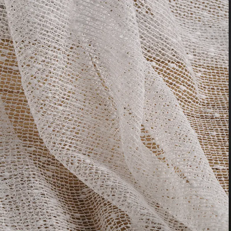 China Fabric for Blouse,Skirt,Shirt Long Sleeve Button ,Dresses (Cardigan Button) ,Skirt  Lace Knit Fabric Polyester white color buy from China wholesaler bulk order at wholesale price free worldwide shipping Alibaba