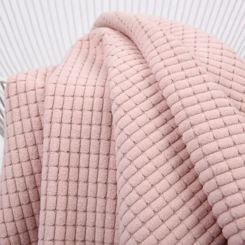 China Fabric for Polo Shirt,Pajamas,Full-Zipper Cardigan ,Half-Zipper Cardigan ,Shirt Long Sleeve Zipper ,Shirt Half Sleeve Button ,Shirt Half Sleeve Zipper ,Loungewear,Sweatshirt knitted Corduroy Knit Fabric Polyester Pink color buy from China wholesaler bulk order at wholesale price free worldwide shipping Alibaba