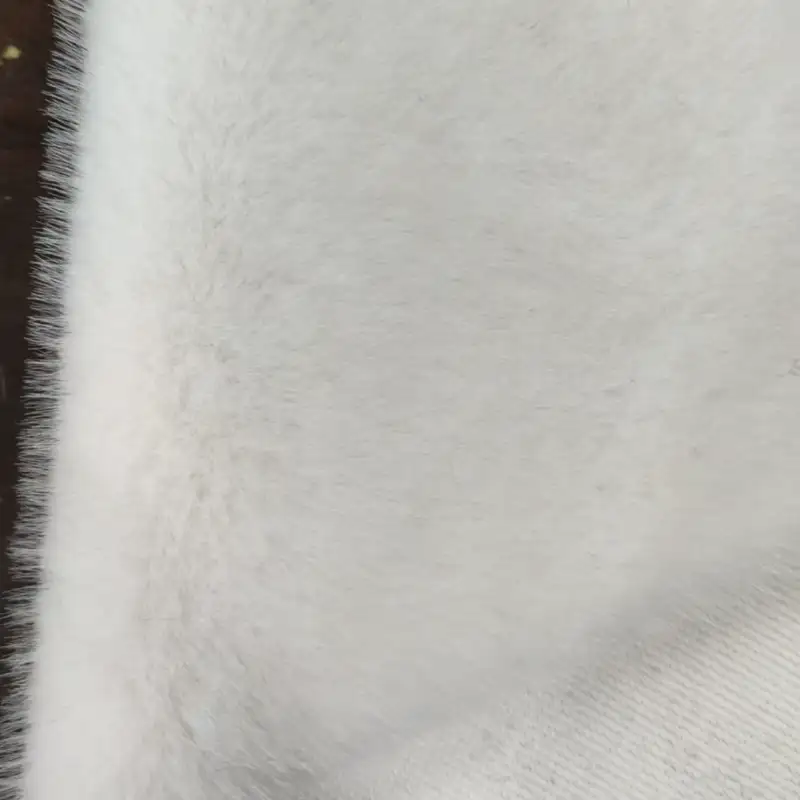 China Fabric for Overcoat Fake Fur Knit Fabric Polyester white color buy from China wholesaler bulk order at wholesale price free worldwide shipping Alibaba