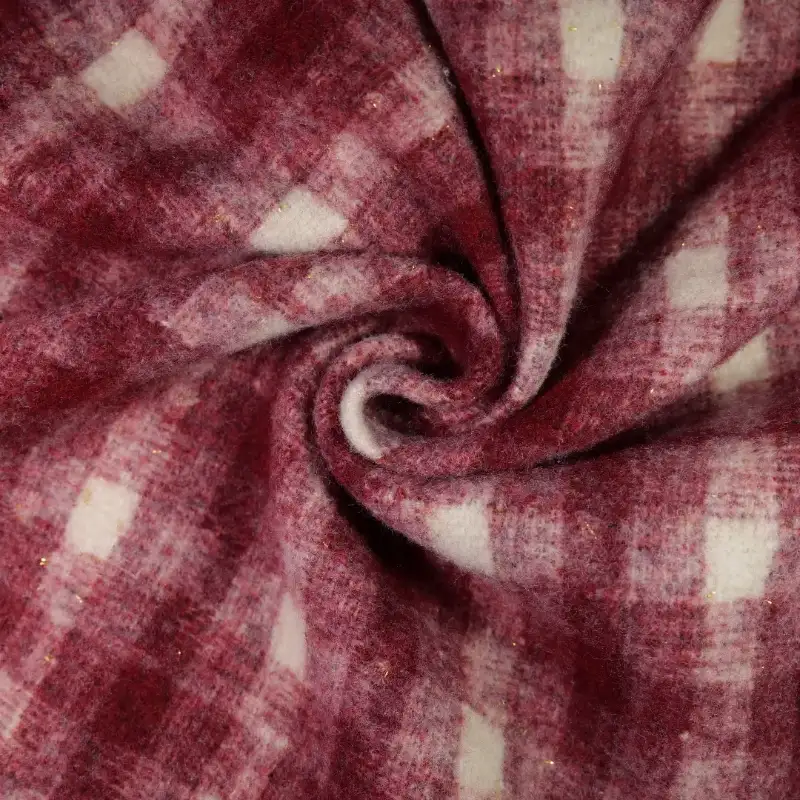 China Fabric for Jackets,Blazer,Overcoat,Suit Yarn Dyed Check Woven Blended Fabric Wool Polyester Red color buy from China wholesaler bulk order at wholesale price free worldwide shipping Alibaba