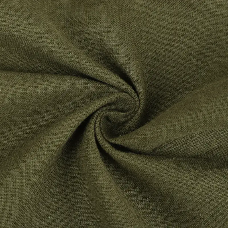 Bangladesh Fabric for Shirt,Casual Long Sleeve Crop Shirt,Cropped V-Neck Shirt,French Ruffle Collar Shirt Linen/Cotton Plain Natural Woven Fabric Linen Organic Cotton Olive color buy from Bangladesh wholesaler bulk order at wholesale price free worldwide shipping Alibaba