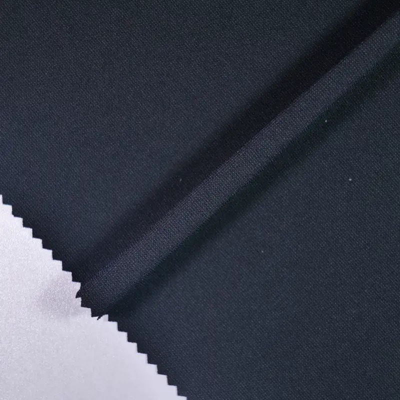 China Fabric for Pants,Ruffle Tier Mini Skirt Two-way Stretch Woven Blended Fabric Recycled Polyester Elastane black color buy from China wholesaler bulk order at wholesale price free worldwide shipping Alibaba