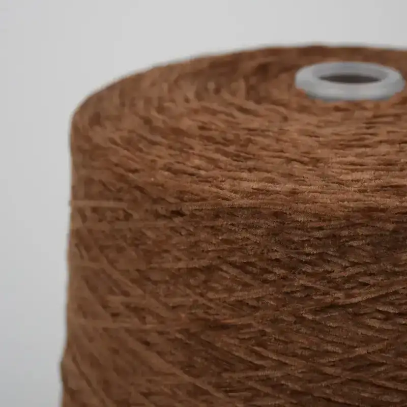 China Yarn for Round Neck Pullover (Sweater),Crop Top Pullover (Sweater),Loungewear Shiny Chenille Fancy Yarn Polyester 棕色 color buy from China wholesaler bulk order at wholesale price free worldwide shipping Alibaba