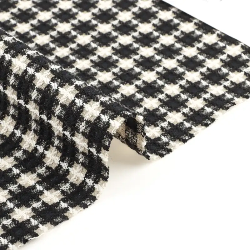 China Fabric for Overcoat,Suit,Skirt  Chanel-Style Fabric Woolen Polyester Cotton check color buy from China wholesaler bulk order at wholesale price free worldwide shipping Alibaba
