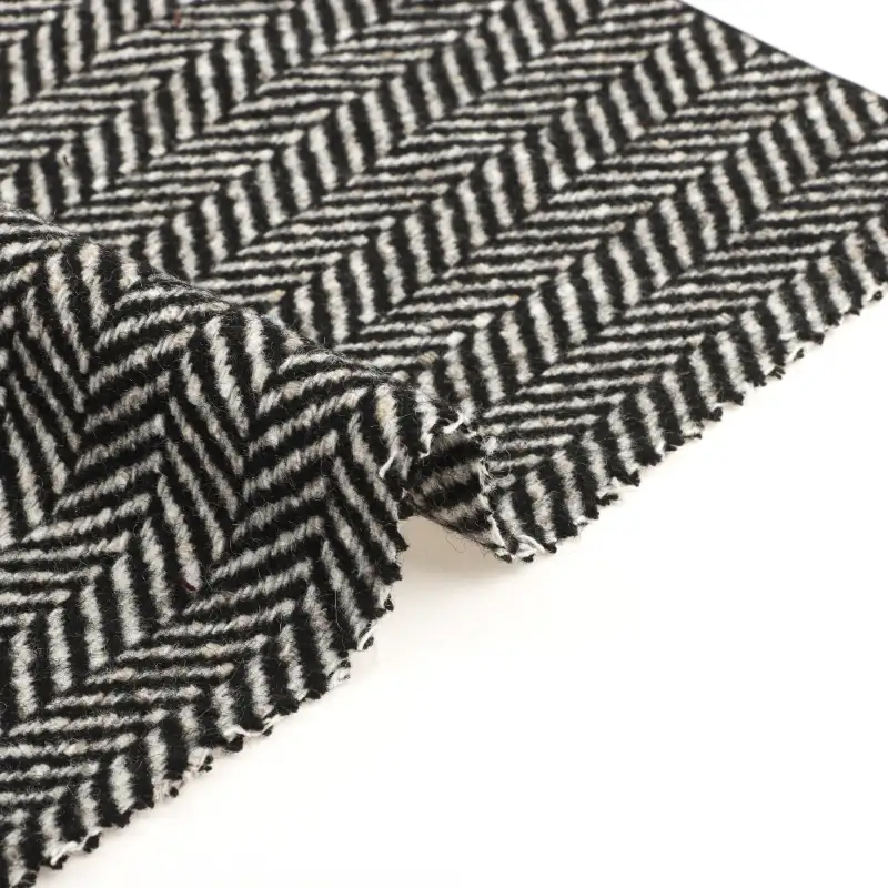 China Fabric for Overcoat,Skirt  Woolen Herringbone Woolen Other Wool black-white color buy from China wholesaler bulk order at wholesale price free worldwide shipping Alibaba