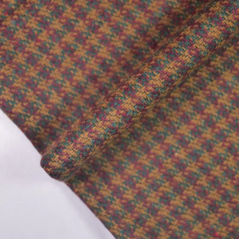 China Fabric for Pants,Jackets,Skirt,Overcoat,Suit,Uniform Yarn Dyed Check Woven Blended Fabric Polyester Wool brown color buy from China wholesaler bulk order at wholesale price free worldwide shipping Alibaba