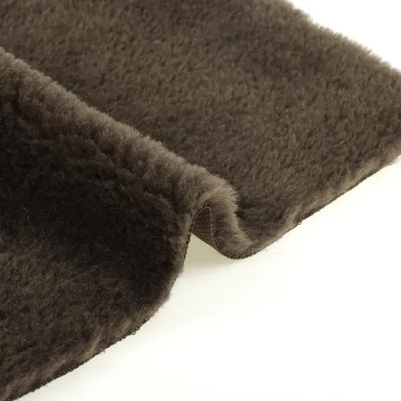China Fabric for Jackets,Overcoat Sherpa Knit Fabric Polyester Brown color buy from China wholesaler bulk order at wholesale price free worldwide shipping Alibaba