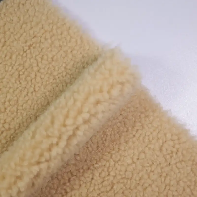 China Fabric for Jackets,Overcoat,Waist coat,Open Waistcoat PU bonded sherpa Synthetic Woven Fabric Polyurethane (PU) brown color buy from China wholesaler bulk order at wholesale price free worldwide shipping Alibaba