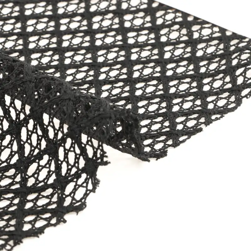 China Fabric for Skirt,Crop Top Pullover (Sweater),Dresses (Pullover) (Sweater) Mesh Knit Fabric Polyester black color buy from China wholesaler bulk order at wholesale price free worldwide shipping Alibaba