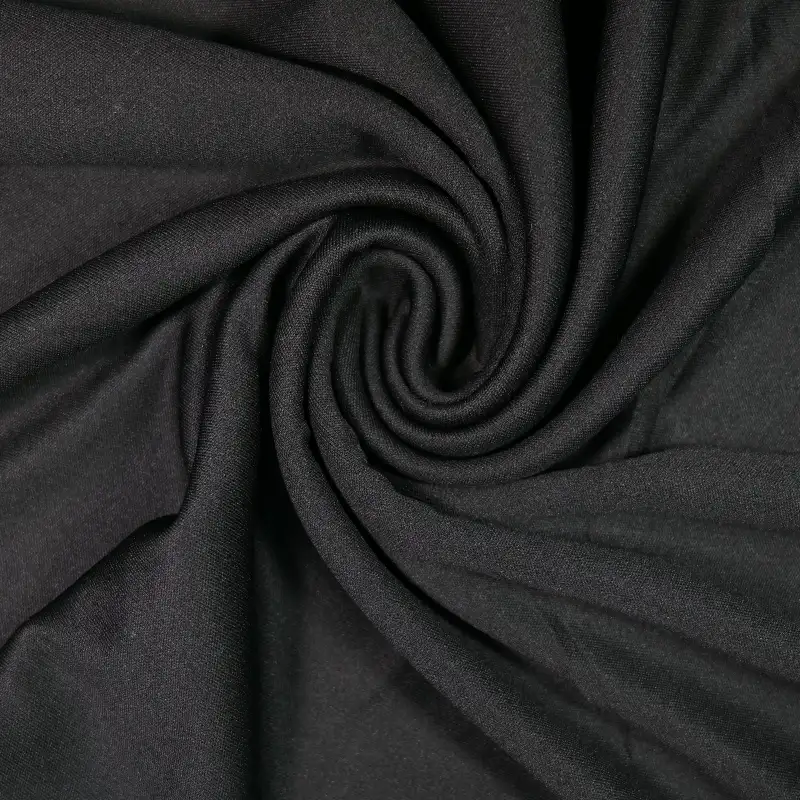 China Fabric for T-Shirt,Shorts,Ruffle Shirt Dress Interlock Knit Fabric Polyester black color buy from China wholesaler bulk order at wholesale price free worldwide shipping Alibaba