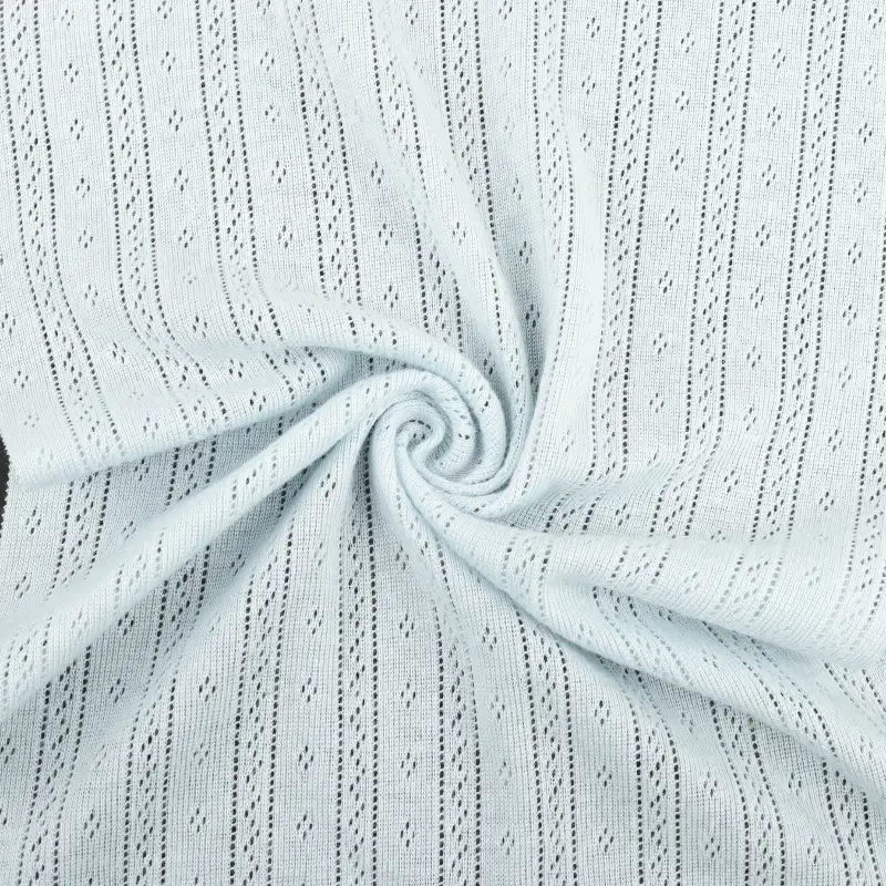 China Fabric for T-Shirt,Skirt,Crop Top Pullover (Sweater) Jacquard Knit Fabric Polyester Cotton blue color buy from China wholesaler bulk order at wholesale price free worldwide shipping Alibaba