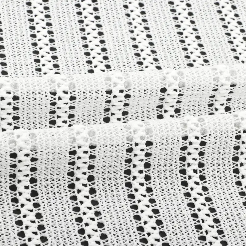 China Fabric for Skirt,Shirt Long Sleeve Zipper (Sweater),Shirt Half Sleeve Button (Sweater),Dresses (Pullover) (Sweater) Mesh Knit Fabric Polyester Spandex white color buy from China wholesaler bulk order at wholesale price free worldwide shipping Alibaba