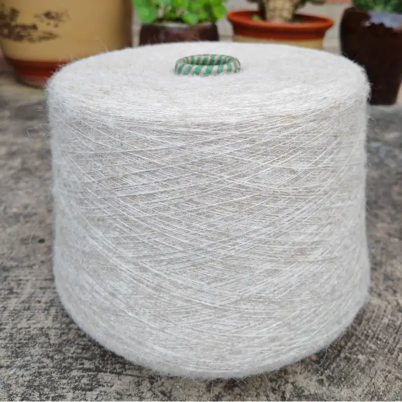 China Yarn for Ladies Vest (Sweater),Men’s Vest (Sweater) Mossy Yarn Fancy Yarn Recycled Polyester Polyester Acrylic Wool Spandex Oatmeal color buy from China wholesaler bulk order at wholesale price free worldwide shipping Alibaba