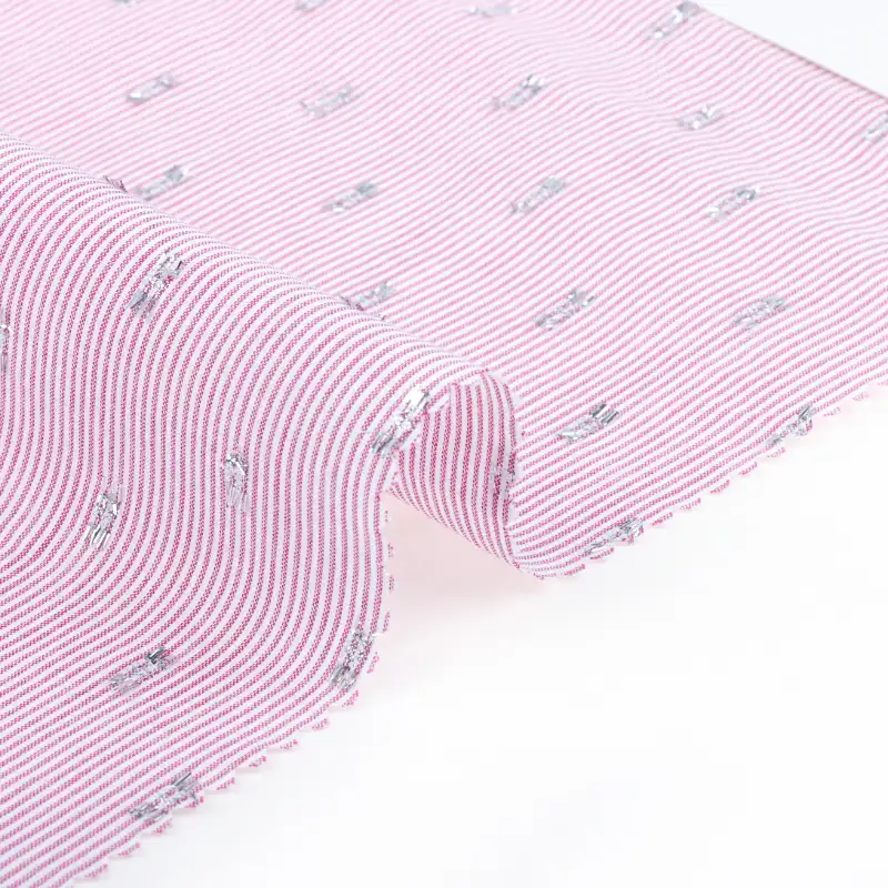 China Fabric for Shirt,Blouse,Skirt,Shorts Yarn Dyed Stripe Natural Woven Fabric Cotton Lurex stripe color buy from China wholesaler bulk order at wholesale price free worldwide shipping Alibaba