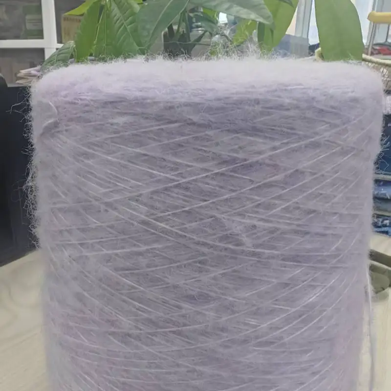 China Yarn for Open Cardigan (Sweater),Full-Zipper Cardigan (Sweater),Half-Zipper Cardigan (Sweater) Air Spun Yarn Fancy Yarn Recycled Polyester Recycled Wool purple color buy from China wholesaler bulk order at wholesale price free worldwide shipping Alibaba