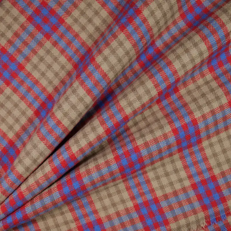China Fabric for Shirt,Womens Slim Fit Shirt,Womens Stand Collar Shirt Yarn Dyed Check Natural Woven Fabric Cotton brown red color buy from China wholesaler bulk order at wholesale price free worldwide shipping Alibaba
