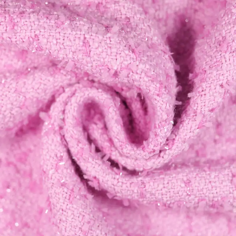 China Fabric for Skirt,Over Shirt Chanel-Style Fabric Woolen Polyester pink color buy from China wholesaler bulk order at wholesale price free worldwide shipping Alibaba