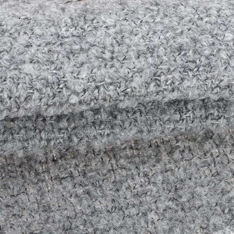 China Fabric for Jackets,Trench Coat,Overcoat Loop Pile Woolen Woolen Wool Polyester Gray color buy from China wholesaler bulk order at wholesale price free worldwide shipping Alibaba