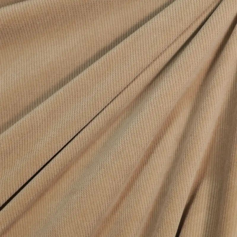 China Fabric for Pants,Girls Crew Neck Coat,Womens Drawstring Lantern Pants knitted Corduroy Knit Fabric Polyester coffee color buy from China wholesaler bulk order at wholesale price free worldwide shipping Alibaba