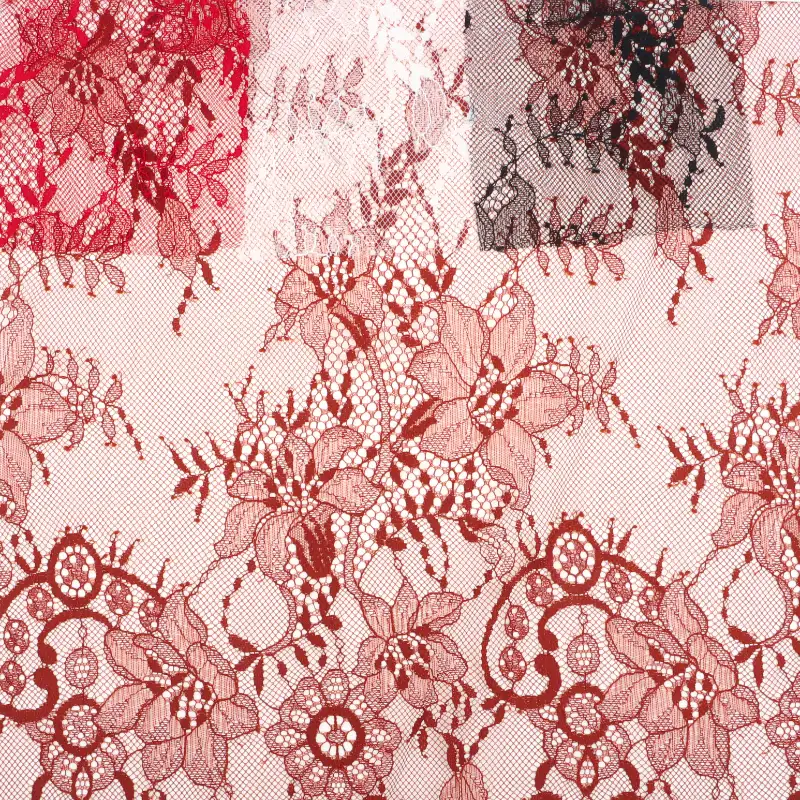 China Fabric for Tank Top,Crop Top,Lingerie,Skirt Lace Knit Fabric Nylon white、black、dark red、reddish brown color buy from China wholesaler bulk order at wholesale price free worldwide shipping Alibaba